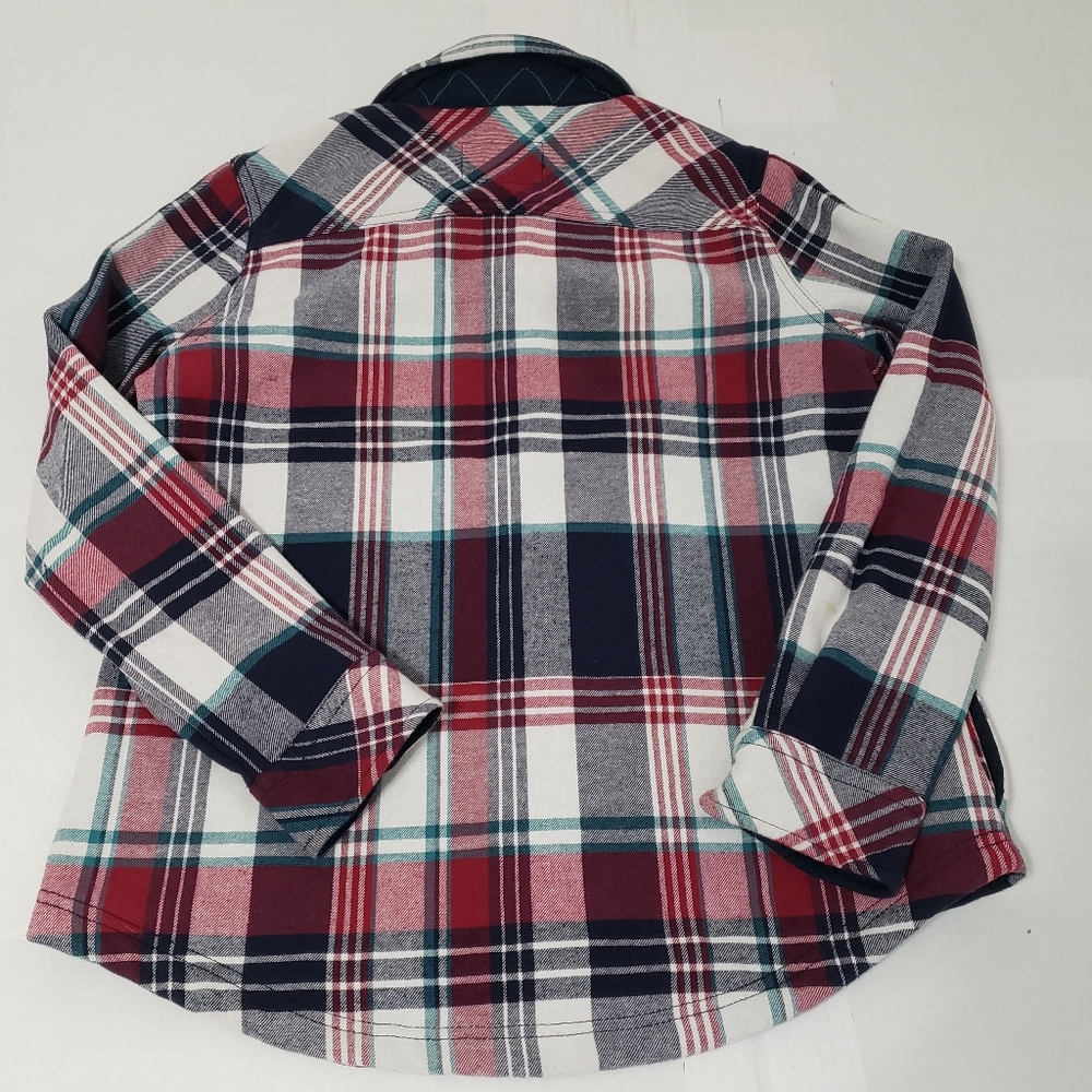 Orvis long-sleeved window checker plaid flannel shirt Women's large red white - Picture 3 of 11